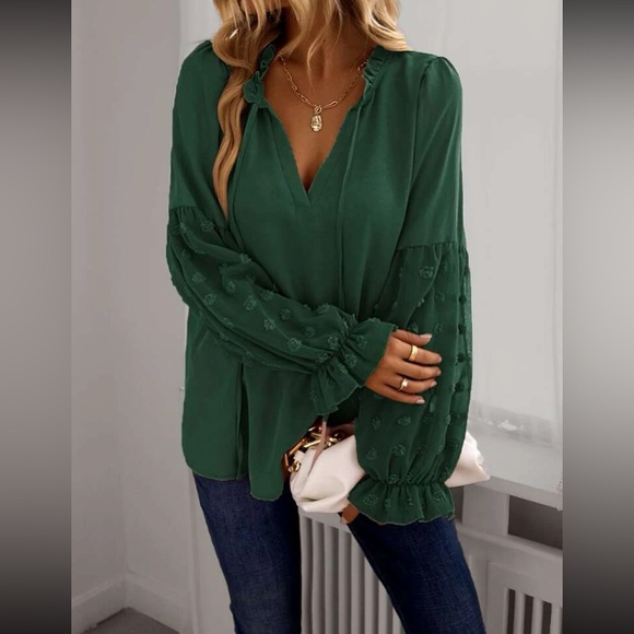 Boho Swiss Dot Oversized Blouse - Picture 13 of 16